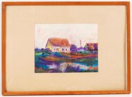 Olvashatatlan jelzéssel: Tanya. Kréta, papír, jelzett, üvegezett keretben, 22x30 cm