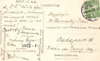 Budapest V. Dunai rakpart, hajók és a Gellért-hegy