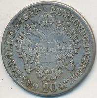 Ausztria 1842A 20Kr Ag T:3
Austria 1842A 20 Kreuzer Ag C:F