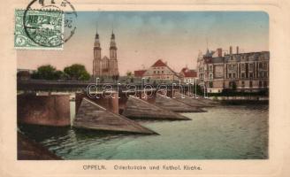 Opole, Oderbrücke / bridge, Catholic church