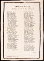 1915 Katonai emlékvers az elesett 10-es bajtársakról. Sassy Csaba sokszorosított verse