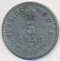 Ausztria 1858A 5Kr Ag T:2-
Austria 1858A 5 Kreuzer Ag T:VF