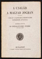 Dr. Nizsalovszky Endre: A család a magyar jogban (Vázlat a katolikus népművelési előadások anyagául). Budapest, Szent István-társulat kiadása. Papír kötés, jó állapotban