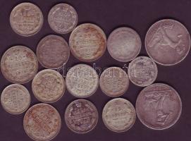 Oroszország 1867-1915. 10K Ag (4x), 15K Ag (7x), 20K Ag (3x) + Szovjetunió 1924-1926. 1/2R Ag (2x) T:2,3,3/4