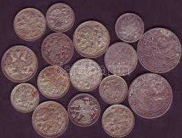 Oroszország 1867-1915. 10K Ag (4x), 15K Ag (7x), 20K Ag (3x) + Szovjetunió 1924-1926. 1/2R Ag (2x) T...