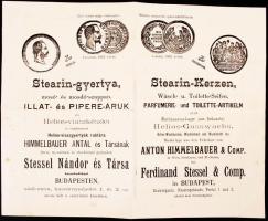 1889 Bp., V. Gyertya, szappan, illat- és pipereáru kereskedő reklámos fejléces számlája