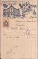 1904 Bp., V. Weiss Gyula női divat- és confectió-áruház reklámos fejléces számlája
