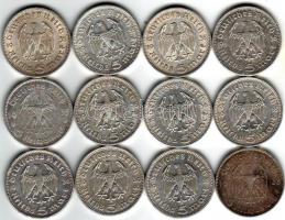 Német Birodalom/III.Birodalom 1935-1936. 5M Ag  "Hindenburg" (10x) + "Garnisonskirche...