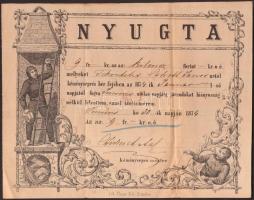 1874 Kéményseprő-mester reklámos fejléces számlája / Chimney sweeper invoice