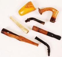 7 db régi szipka különböző anyagokból