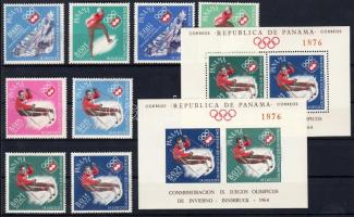 1963 Téli olimpia sor Mi 677-684 + blokkpár Mi 14-15