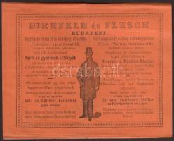 1888 Bp., V. Dirnfeld és Flesch férfi és gyermeköltöny raktár reklámos fejléces számlája