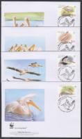 WWF: Madarak négyestömb + 4 FDC WWF: Birds block of 4 + 4 FDC