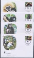 WWF: Gibbon set + 4 FDC WWF: Gibbon sor + 4 FDC