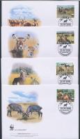 WWF: Vízi antilop sor + 4 FDC WWF: Aquatic antelope set + 4 FDC