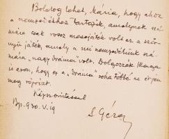 Dr. Supka Géza: A nagy dráma. Miskolc, 1924, Klein Ludvig és Szelényi Könyvnyomda Rt. Dedikált! Félb...