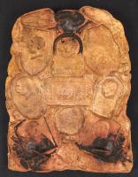 cca 1918 Osztrák-magyar hadseregcsoportok sapkajelvényeit bemutató bronz plakett / Austro-Hungarian ...