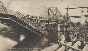 Halych, Halics; Restoration of the exploded bridge, Lieutenant General Hofmanns military group, Hungarian military charity card (EB)