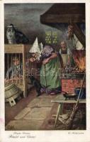 Hansel and Gretel, Brothers Grimm, F.Ph.G. Serie 125. Nr. 3715. s: O. Kubel