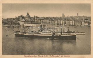 Venice, Venezia; port, Norddeutscher Lloyds SS Schleswig, Saint Marks Basin (small tear)
