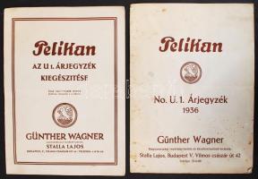 cca 1936 Pelikán No. U. 1. Árjegyzék, kiegészítéssel