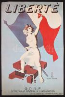 1944 Henri Biais: Liberté. Francia antifasiszta plakát későbbi másolata, 26x39 cm
