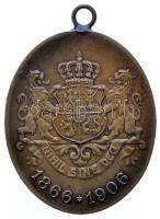 Románia 1906. "I. Károly uralkodásának 40. évfordulója" Br medál (43x31mm/15.3g) T:2
Roman...