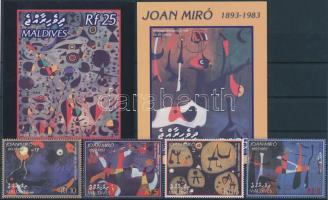 2003 Joan Miró festmények sor + kisív Mi 4137-4144 + blokksor Mi 539-540