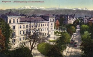 Klagenfurt, Landesregierung, Bahnhofstrasse / Regional government, street, trams