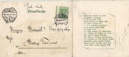 Leipzig, Augustusplatz, coat of arms Emb. litho panoramacard (EB)