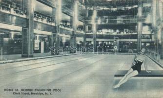 Brooklyn, Hotel St. George, Swimming Pool, woman in swimming suit, interior (fa)