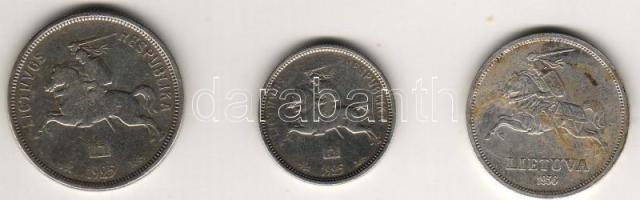 Litvánia 1925. 2L Ag + 5L Ag, 1936. 5L T:2/3 f.