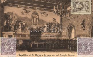 San Marino, La Gran Sala del Condiglio Sovrano / palace interior