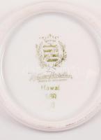 Weimar német porcelán desszertes készlet 6 db kistányérral és egy tálalótállal, jelzett, 13x13 és 26...