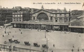 Paris, Gare de Paris-Est / railway station, automobiles, military entry, cantin