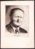 Olvashatatlan jelzéssel: Fitz József (1888-64) művelődéstörténész. Rézkarc, papír, 30x39 cm