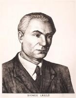 Olvashatatlan jelzéssel: Dienes László (1889-1953) szociológus. Rézkarc, papír, 30x39 cm