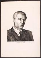 Olvashatatlan jelzéssel: Dienes László (1889-1953) szociológus. Rézkarc, papír, 30x39 cm