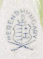 Herendi kézzel festett porcelán rózsa. Jelzett, apró lepattanással