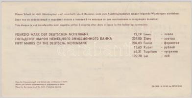 NDK DN "Deutsche Notenbank" 50M utazási csekk "MUSTER" T:II (hajtatlan) 
GDR ND ...