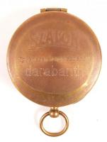 Iránytű, réz tokban, Szalon sör reklámmal, 4,5 cm