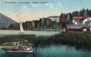 Annenheim, Ossiachersee, SS Landskron / lake, steamship, sailing boat (EB)
