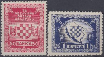 ~1940 Független horvát állam 2 segélybélyeg / Independent Croatian State 2 labels
