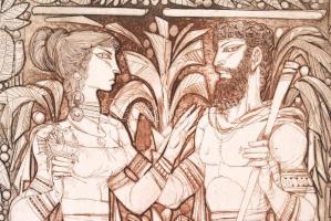 Kass János (1927-2010): Képek az Ótestamentumból, teljes mappa - 10 lap (Európa, 1985.)
10 db-os réz...