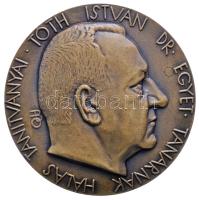 Beck Ötvös Fülöp (1873-1945) 1934. "Dr. Tóth István" Br emlékérem. "TÓTH ISTVÁN DR. EGYET. TANÁRNAK HÁLÁS TANÍTVÁNYAI. / NEHÉZ HIVATÁSA KÖZBEN A MŰVÉSZETEK ÁRNYÉKÁBAN ÜDÍTÉ LELKÉT." (65mm/149.3g) T:1- Hungary 1934. "Dr. István Tóth (gynecologist)" commemorative bronze medallion. Sign: Fülöp Beck Ötvös (65mm/149.3g) C:AU HPII-138., HV-736.