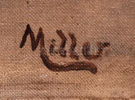 Miller jelzéssel: Hazafelé. olaj, vászon, antik sérült keretben, 40×50 cm