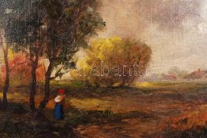 Ilnitzky jelzéssel: Visszatekintés. Olaj, vászon, 40×50 cm