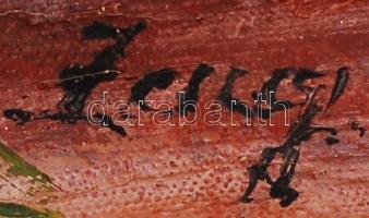 Olvashatatlan jelzéssel: Virágcsendélet. Olaj, vászon, jelzett, feltekerve, 40x59 cm