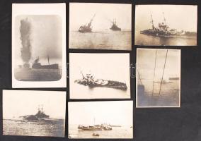1916 Hadihajók tengeri csatája 7 db kis fotó / WW. I. warships battle 7 photos
