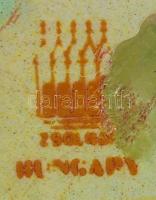 Zsolnay eozin mázas minaret, apró mázhibával, jelzett, m: 13,5 cm /
Zsolnay chinaware figure with eo...